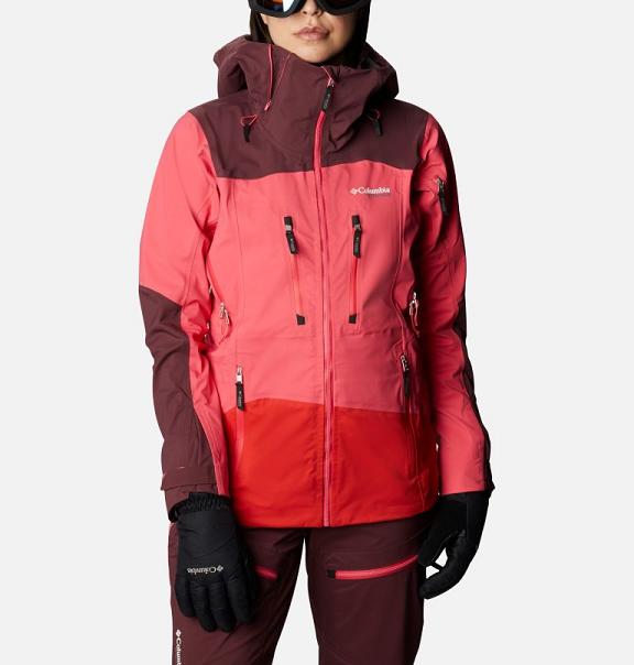 Columbia Peak Pursuit Ski Jacket Women Blue Red Orange USA (US2192643)